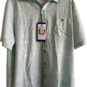 Caribbean Joe Mint Green Casual Button Down Shirt